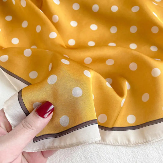 Square Scarf Women Polka Dot Square Scarf Silk Like Lightweight Fashion Shawl Wrap Hijab Bandana Hair Accessory Gift Peaceful Pleasures Health and Wellness