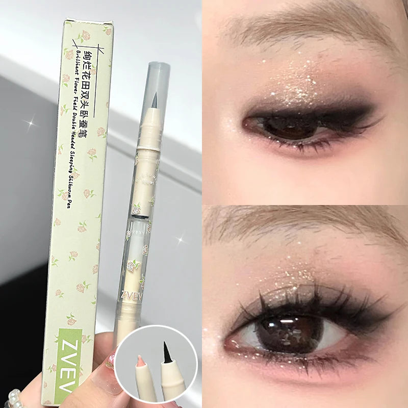 Double-Ended Silkworm Highlighter & Eyeliner Pen | Pearlescent Matte