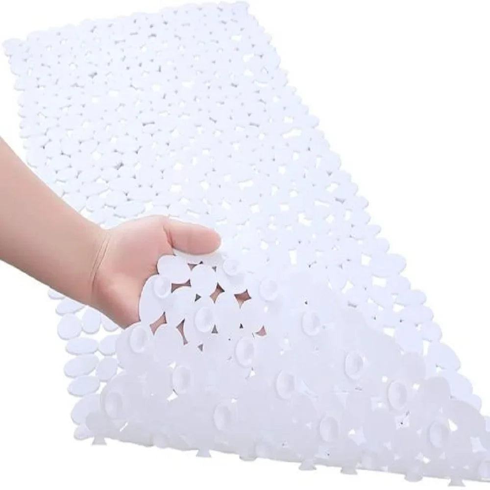 Non-Slip Pebble Bath Mat | Suction Cups & Drain Holes