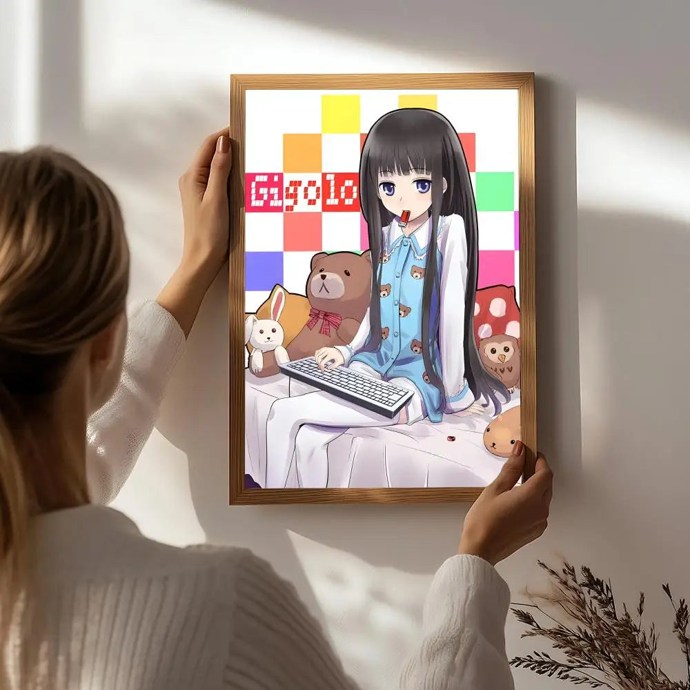 Heaven's Memo Pad Anime Poster – HD Self-Adhesive Wall Art Anime Wall Poster Peaceful Pleasures Health and Wellness White1 50X70cmNoframe