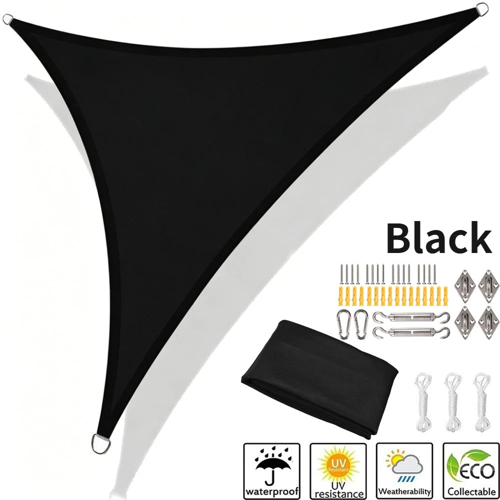 Waterproof Triangle Shade Sail UV Canopy 5x5x5 / 5x5x7M