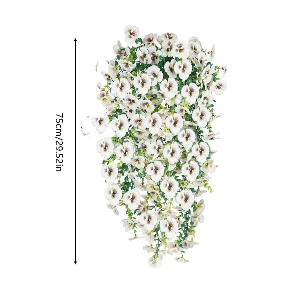 2Pcs Artificial Hanging Flower Vines | Faux Morning Glory Decor