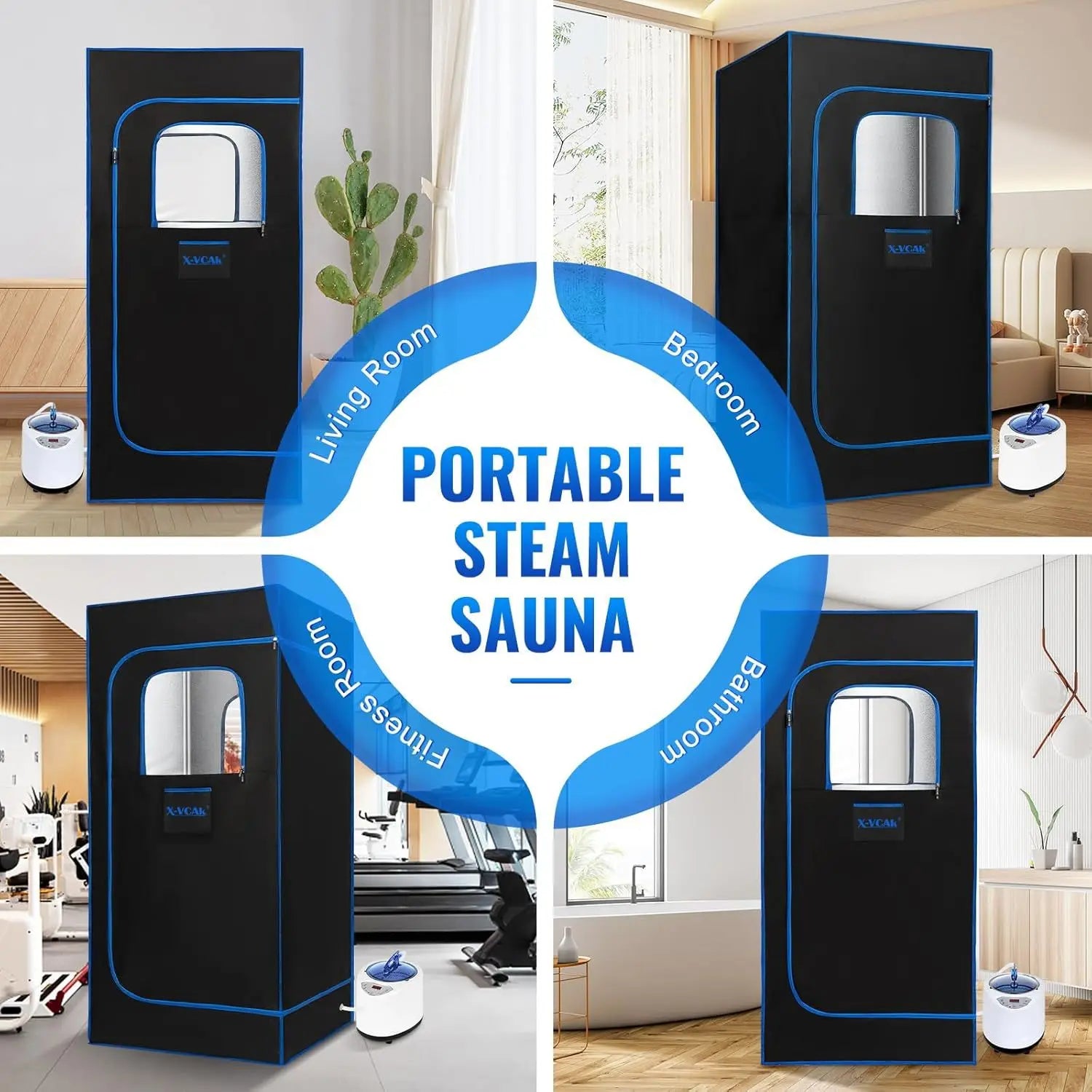 Portable Steam Sauna Personal Full Body Sauna Spa for Home Relaxation,4L1500 Watt Steamer Remote Control Portable Chair Peaceful Pleasures Health and Wellness