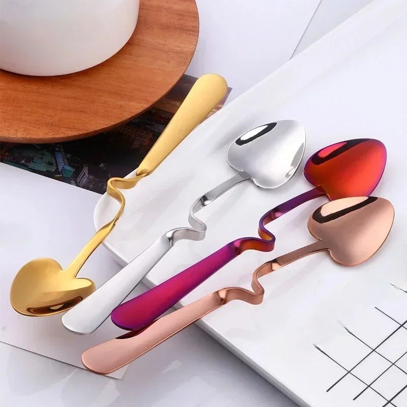 Coffee Spoon Honey Shape Creative Tea Cup Hanging Spoons Stainless