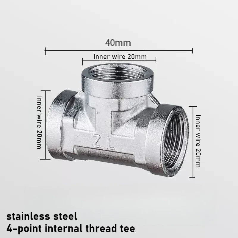 G1/2 Stainless Steel 3-Way T-Adapter Shower Water Splitter Valve
