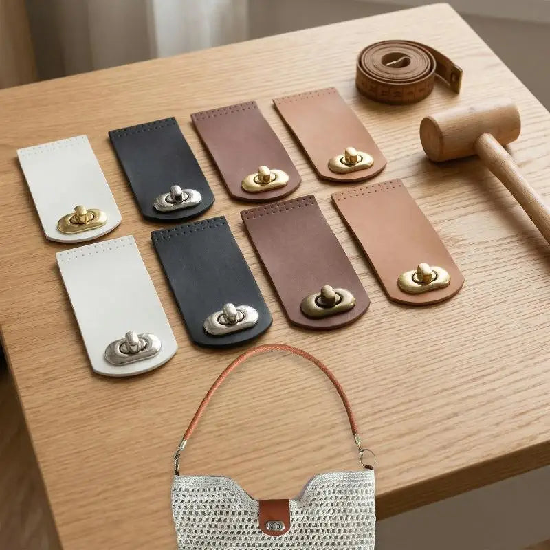 Leather Sew-On Snap Closure Bag Buckle | DIY Handbag Fastener