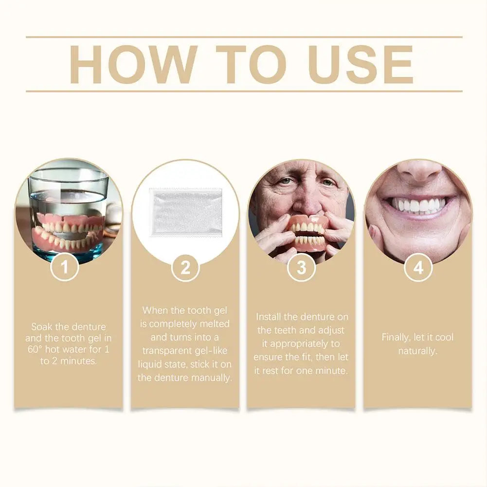 Silicone Denture Set Comfortable Beautify Repair Interdental Teeth Gaps Enhance Smile Reusable Premium Healthy Denture Care Set Peaceful Pleasures Health and Wellness