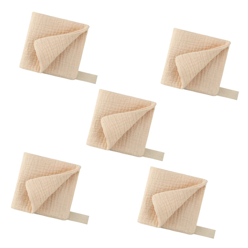 5-Pack Baby Cotton Gauze Washcloths – Soft Burp & Bath Towel