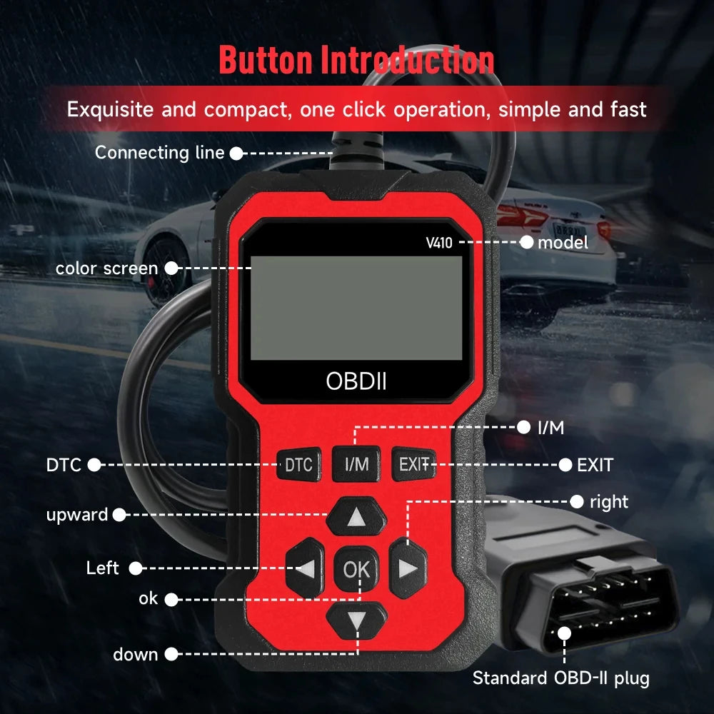 Obd2 Scanner Code Reader Car Diagnostic Tool Engine Fault Code Reader, Used to Clear Cel, with Real-Time Data/Freeze Frame/I/M Readiness, Suitable for All Obdii Protocol Cars Peaceful Pleasures Health and Wellness