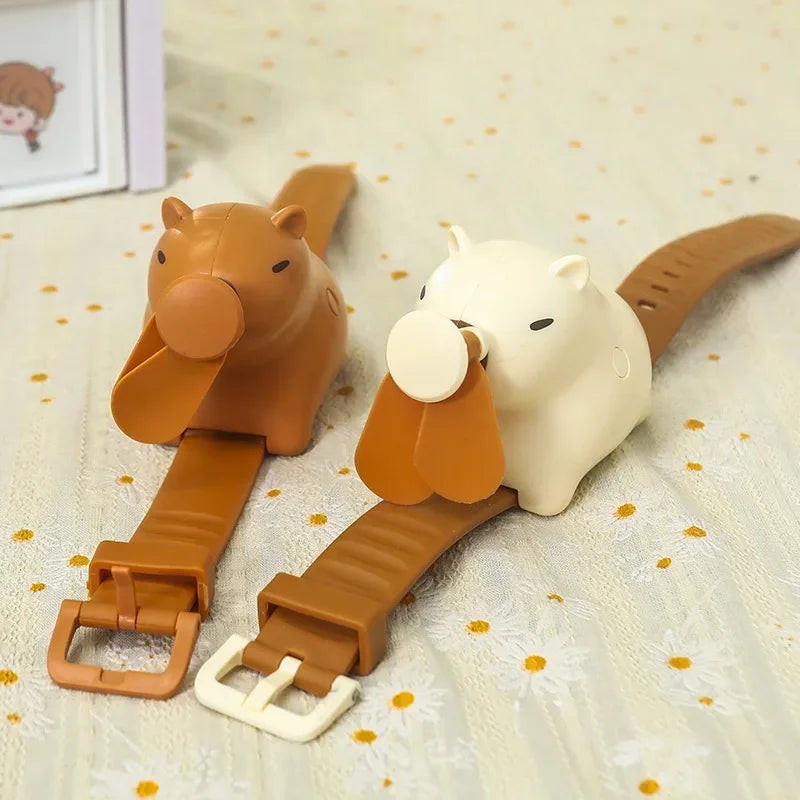 Capybara Wrist Fan – USB Rechargeable Wearable Watch Fan