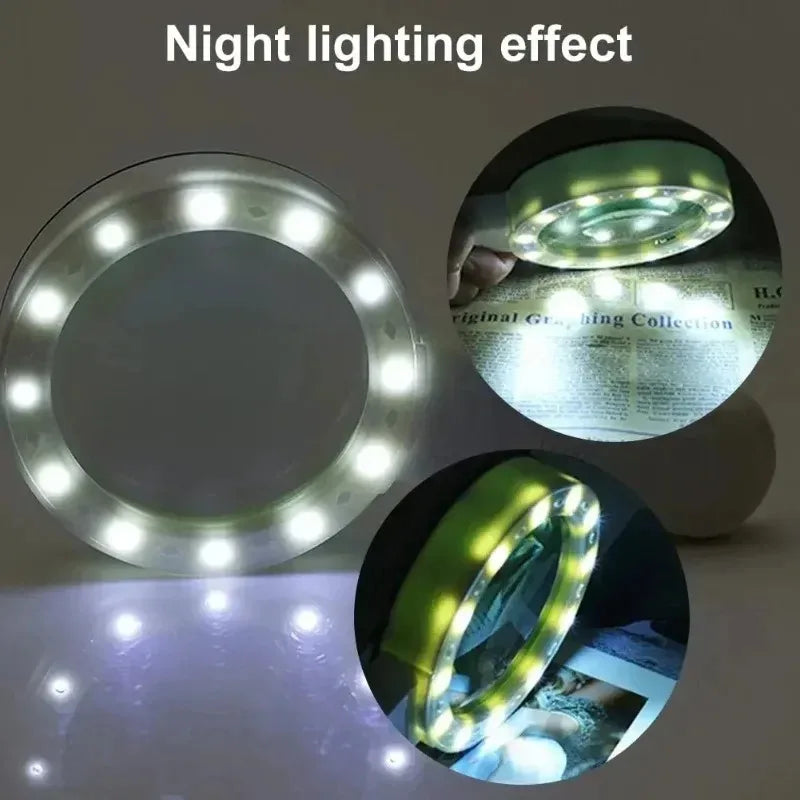 30X Handheld Portable Magnifier 12 LED Illuminated with UV Light Magnifying Loupe for Reading Jewelry Watch Repair Peaceful Pleasures Health and Wellness