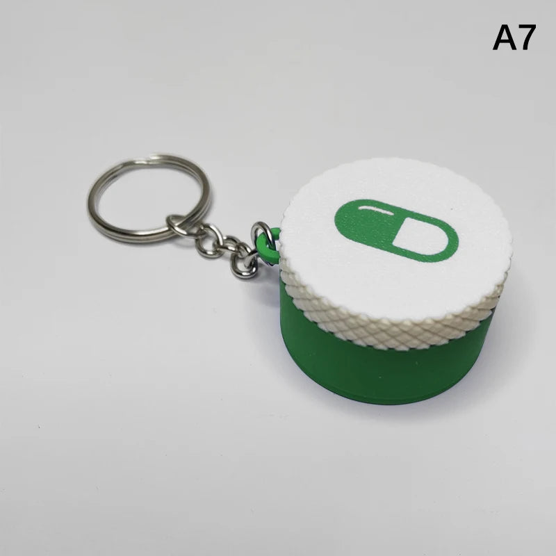 Mini Sliding Pill Box with Keychain | Portable Capsule Holder