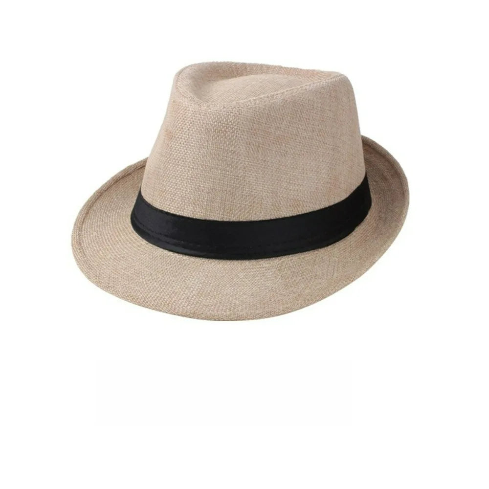 British Linen Jazz Top Hat | Unisex Rolled Brim Sun Hat