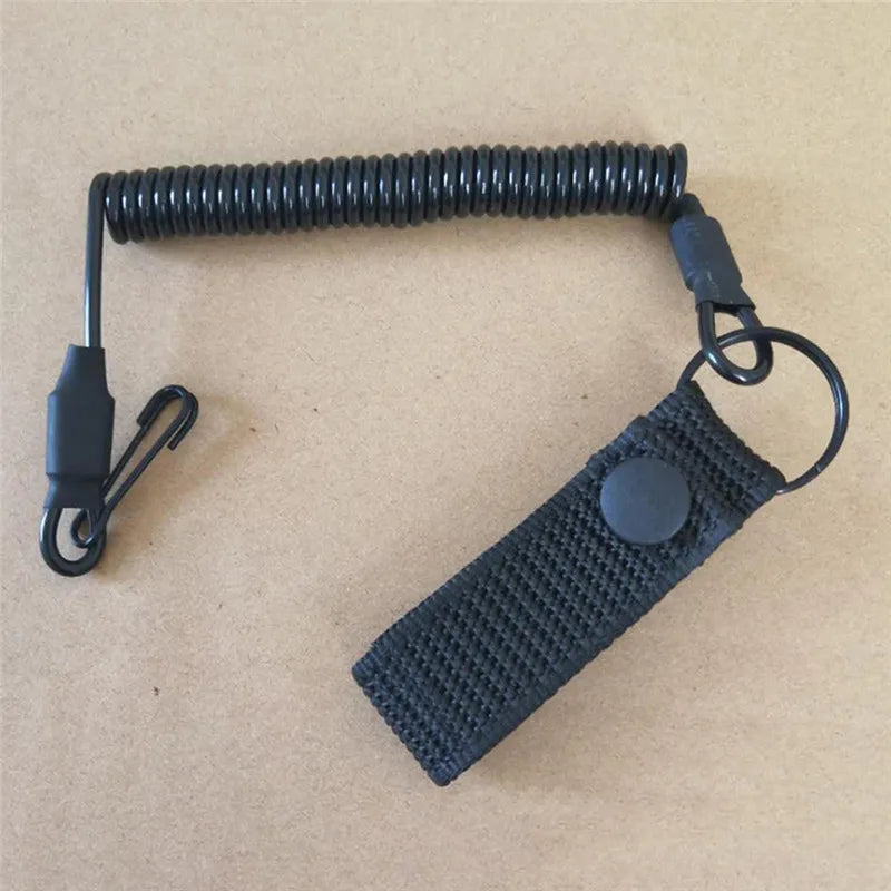 Tactical Spring Lanyard with Steel Wire Core Anti Lost Keychain for Outdoor Tools Flashlight and Gear Attachment Peaceful Pleasures Health and Wellness