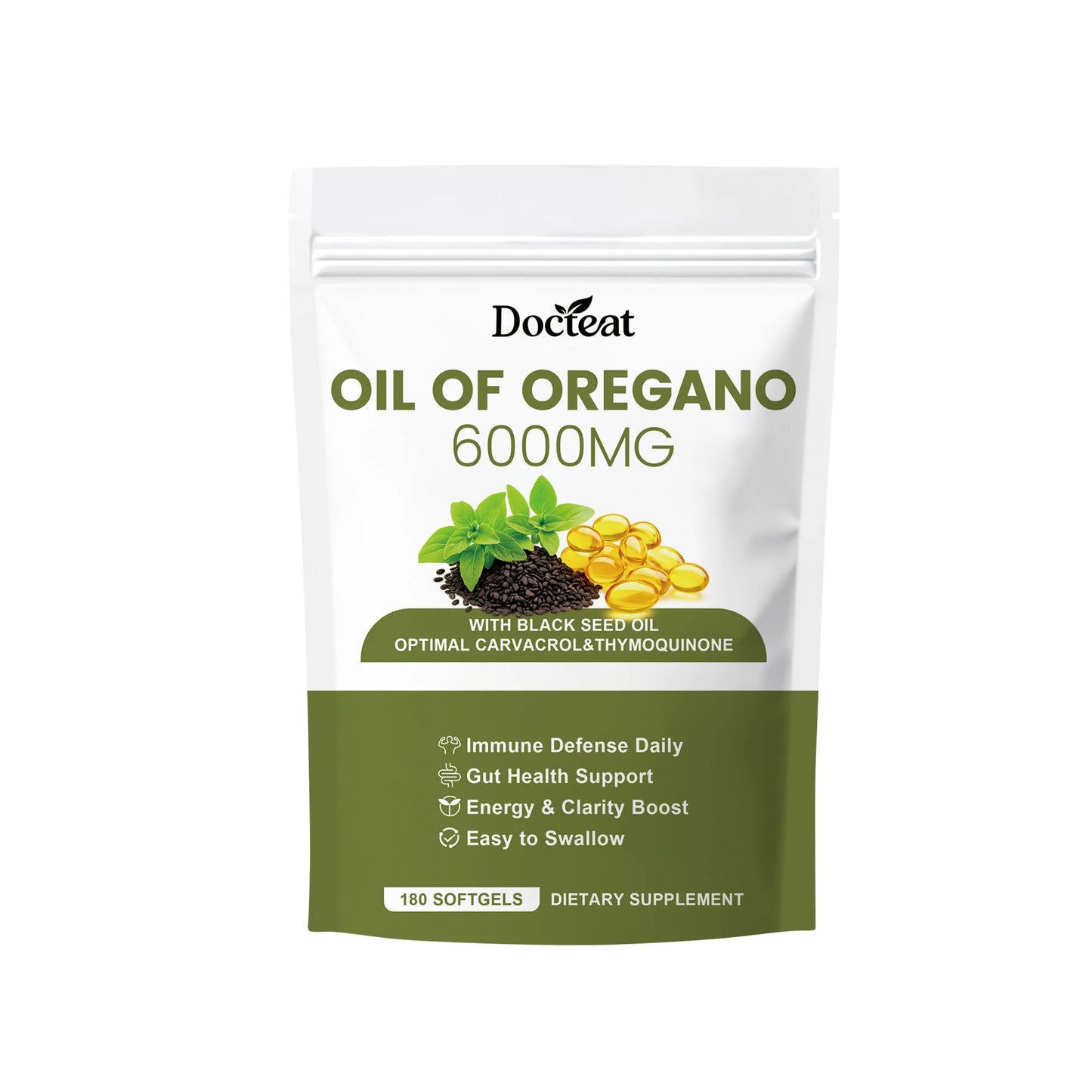 Oil of Oregano 6000mg + Black Seed Oil | 180 Softgels