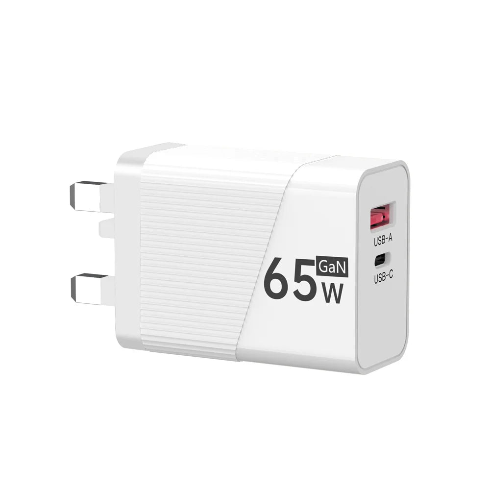 65W GaN USB-C Fast Charger – EU/US/UK Plug | iPhone & Samsung