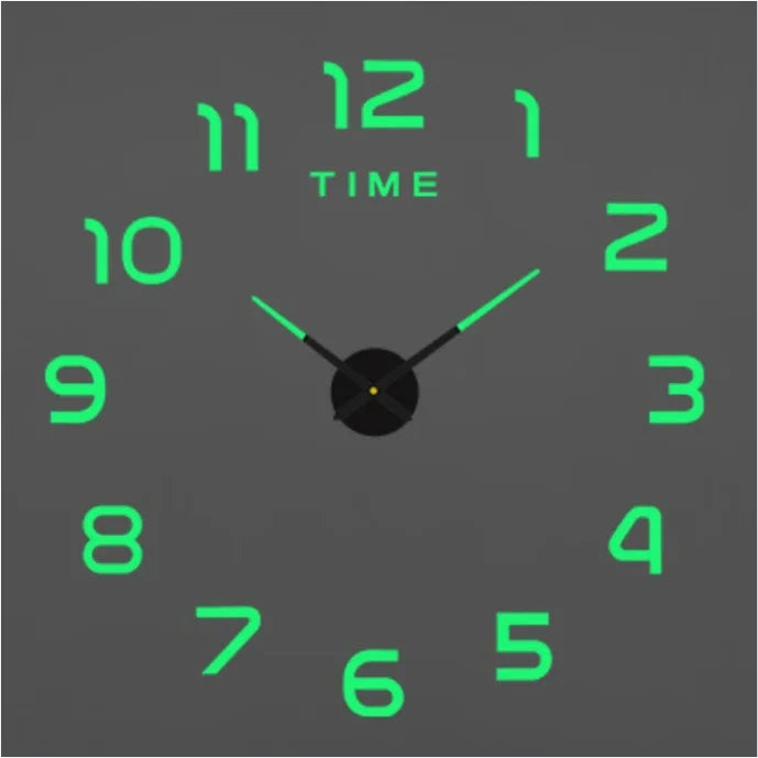 New Modern Design Large Wall Clock 3D DIY Quartz Clocks Fashion Watches Acrylic Mirror Stickers Living Room Home Decor Horloge Peaceful Pleasures Health and Wellness 023Luminous 2D 16 inch