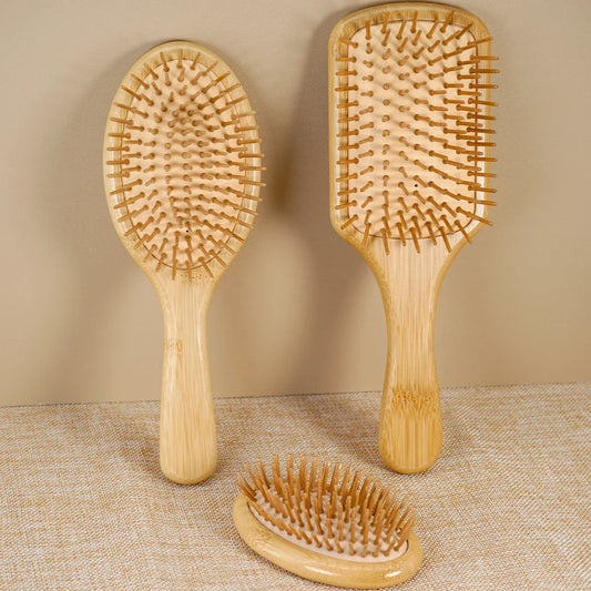 Bamboo Detangling Hair Brush – Scalp Massage, All Hair Types Hair Detangling Brush Oasis Select