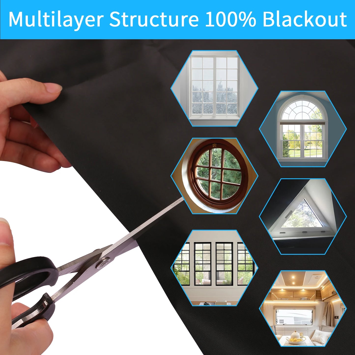 100% Blackout Stick-On Window Blind – No Drill, Travel Ready