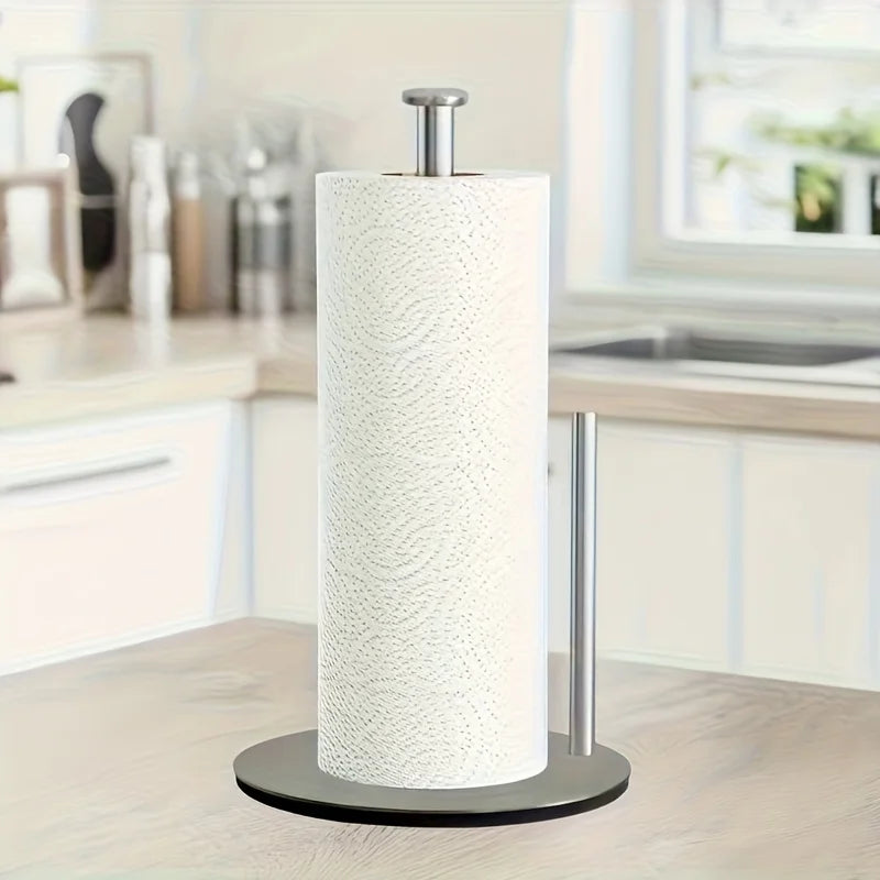 Stainless Steel Paper Towel Holder | Weighted Base Countertop