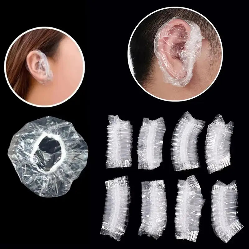100Pcs/pack Waterproof Earmuff Disposable Hair Dye Earmuff Baby Hair Washing Adults Children Ear Pad Anti Water Entry Ear Cover Peaceful Pleasures Health and Wellness