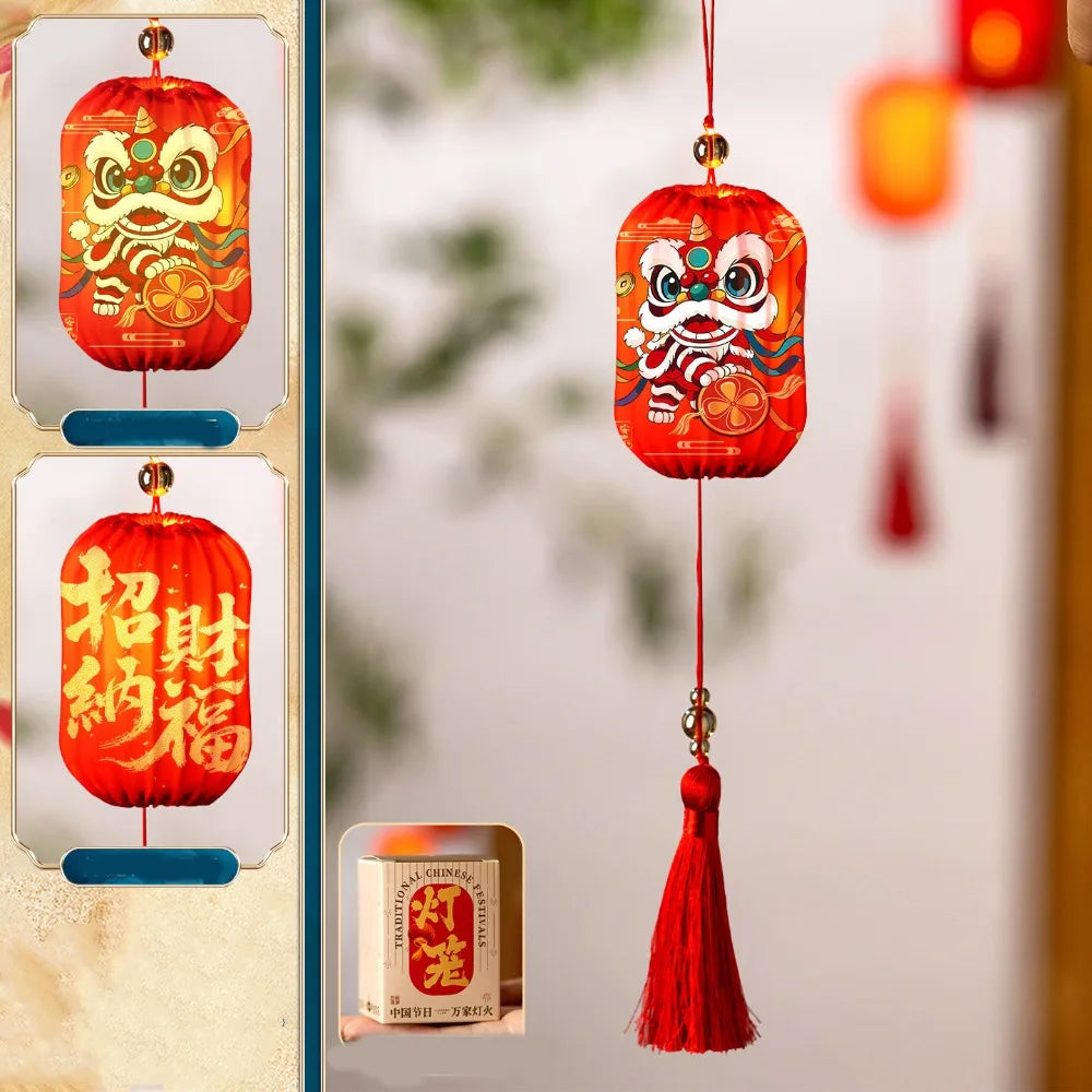 2026 Horse Year Chinese New Year Red Handheld Lantern & Tassel