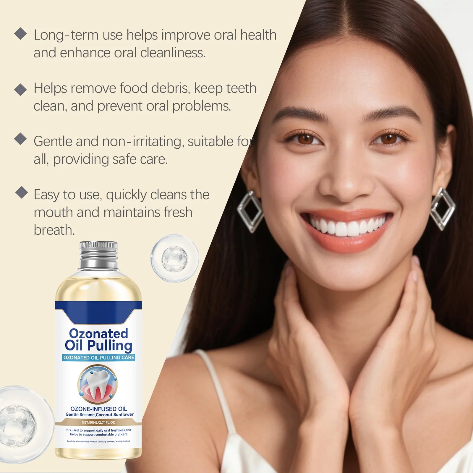 Mint Mouthwash Deep Oral Clean Instantly Fresh Breath Reduce Gum Trouble Remove Bad Smell Lasting Cool Taste Refresh Mouthwash Peaceful Pleasures Health and Wellness