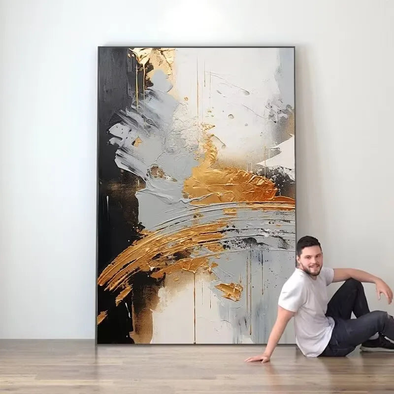 Modern Abstract Hand Drawn Thick Texture Oil Painting On Canvas Pure Hand Drawn For Home Wall Decor Mural For Living Room Bedroo Peaceful Pleasures Health and Wellness