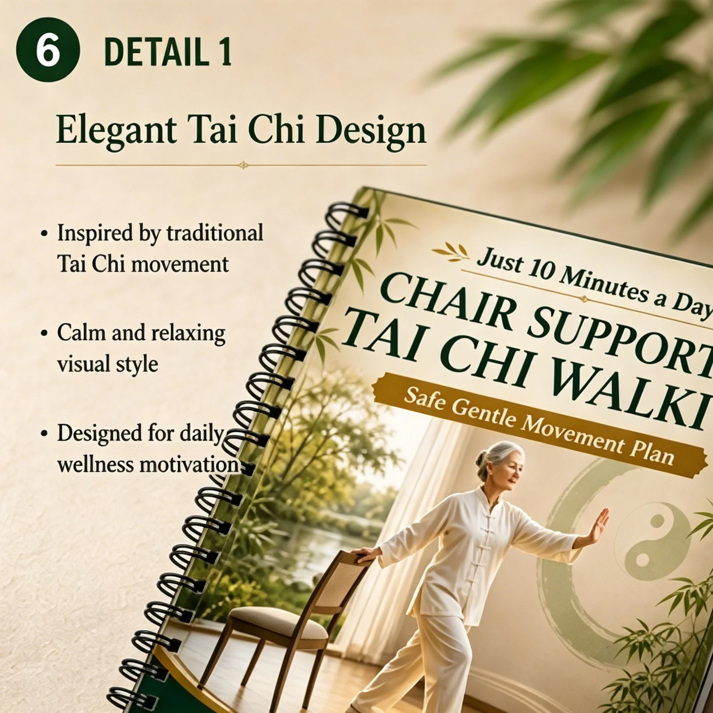 Chair Supported Tai Chi Walking 28 Day Plan Notebook A5 Spiral