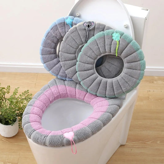 Soft Knitted Toilet Seat Cushion Cover – Warm, Washable & Universal Toilet Seat Cover Oasis Select