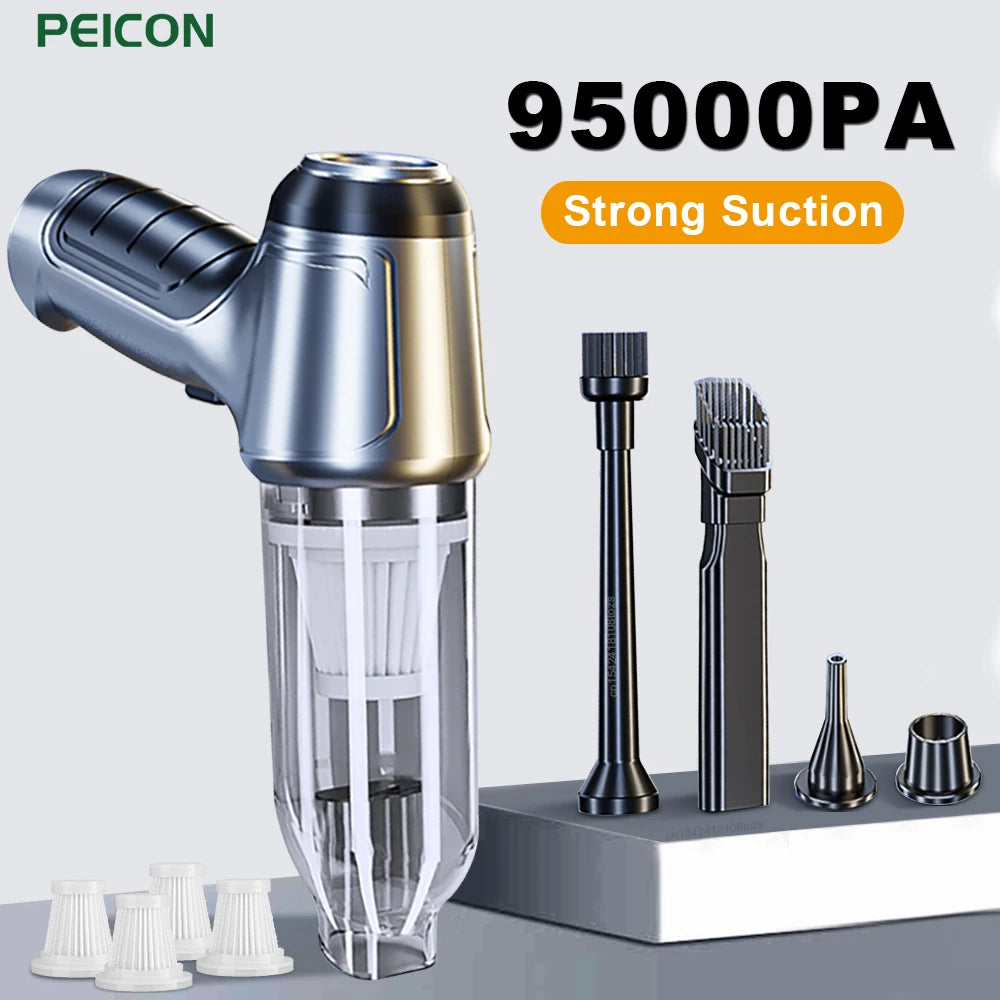 Car Vacuum Cleaner 95000PA Strong Suction Vacuum Cleaner for Car Home Portable Handheld Auto Vacuum Cleaner Powerful Blower Peaceful Pleasures Health and Wellness