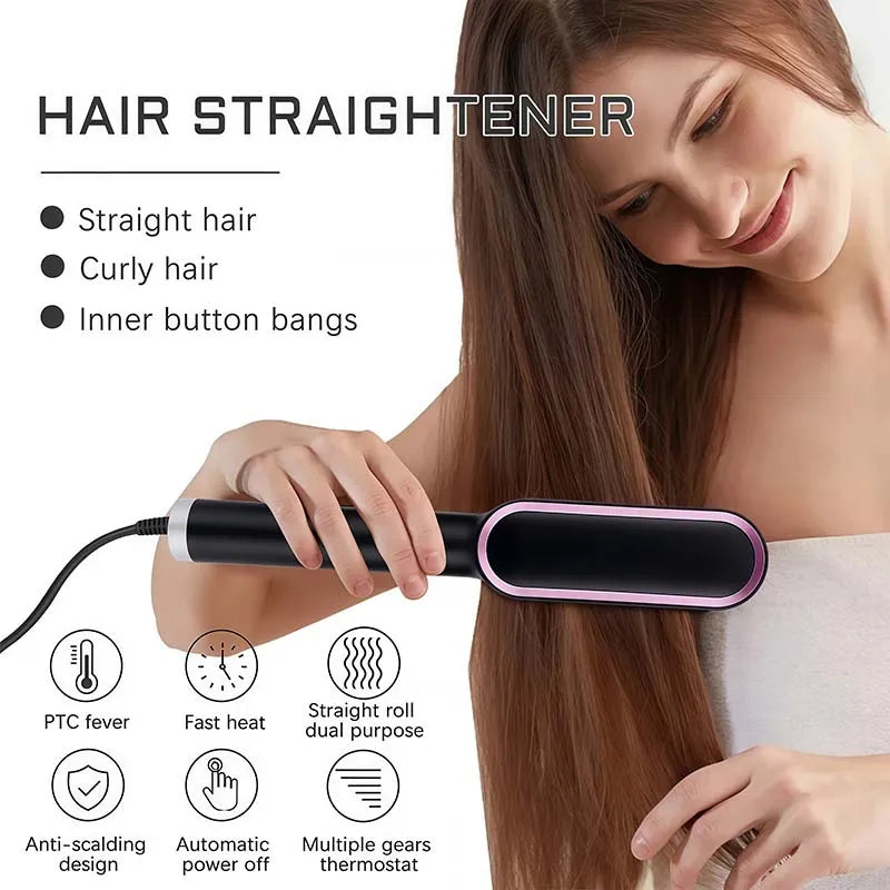 Intelligent constant temperature multi level temperature setting electrical ABS straight hairbrush Peaceful Pleasures Health and Wellness