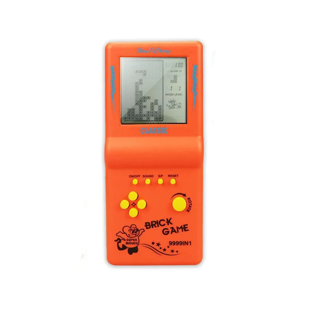 Large Screen Tetris Games Console Retro Nostalgic Classic Handheld Games Console Electronic Toys Retro Handheld Games Player New Peaceful Pleasures Health and Wellness Orange