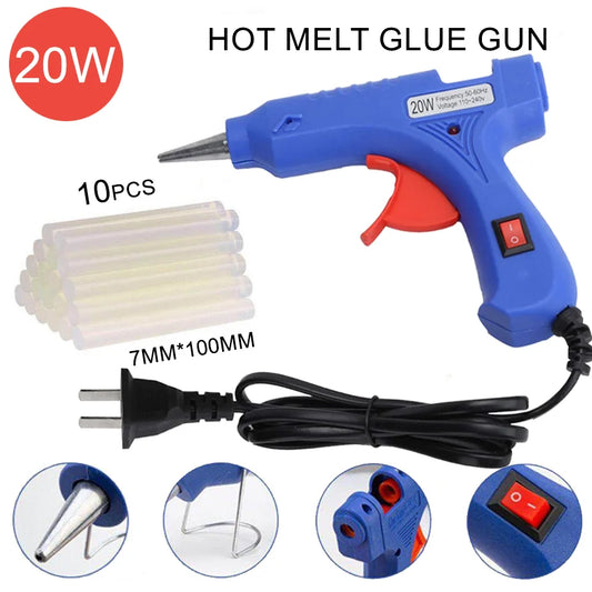 20W Mini Hot Melt Glue Gun Kit with Glue Sticks – DIY Crafts Hot Glue Gun Kit Oasis Select