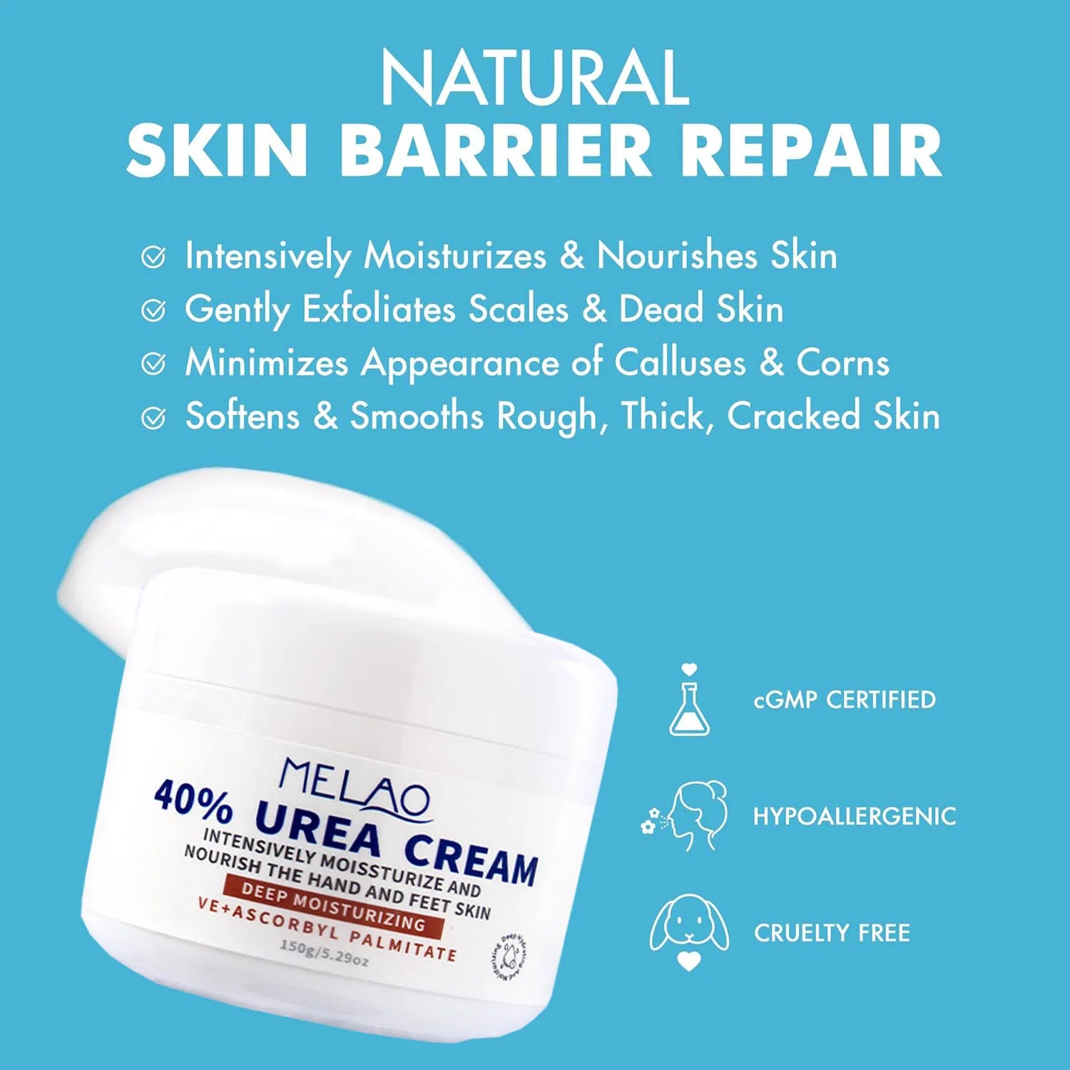 Foot Cream Urea Cream 40% plus Salicylic Acid 2% Soften Cracked Feet Moisturizing Gentle Exfoliating Daily Foot Care Solution Peaceful Pleasures Health and Wellness