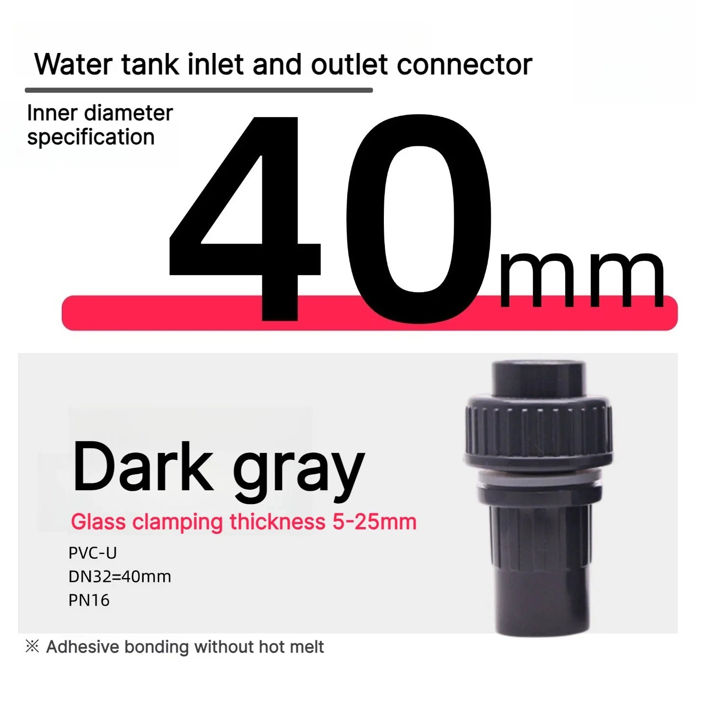 PVC Duck Bill Aquarium Pipe Fittings 20/25/32/40mm Black