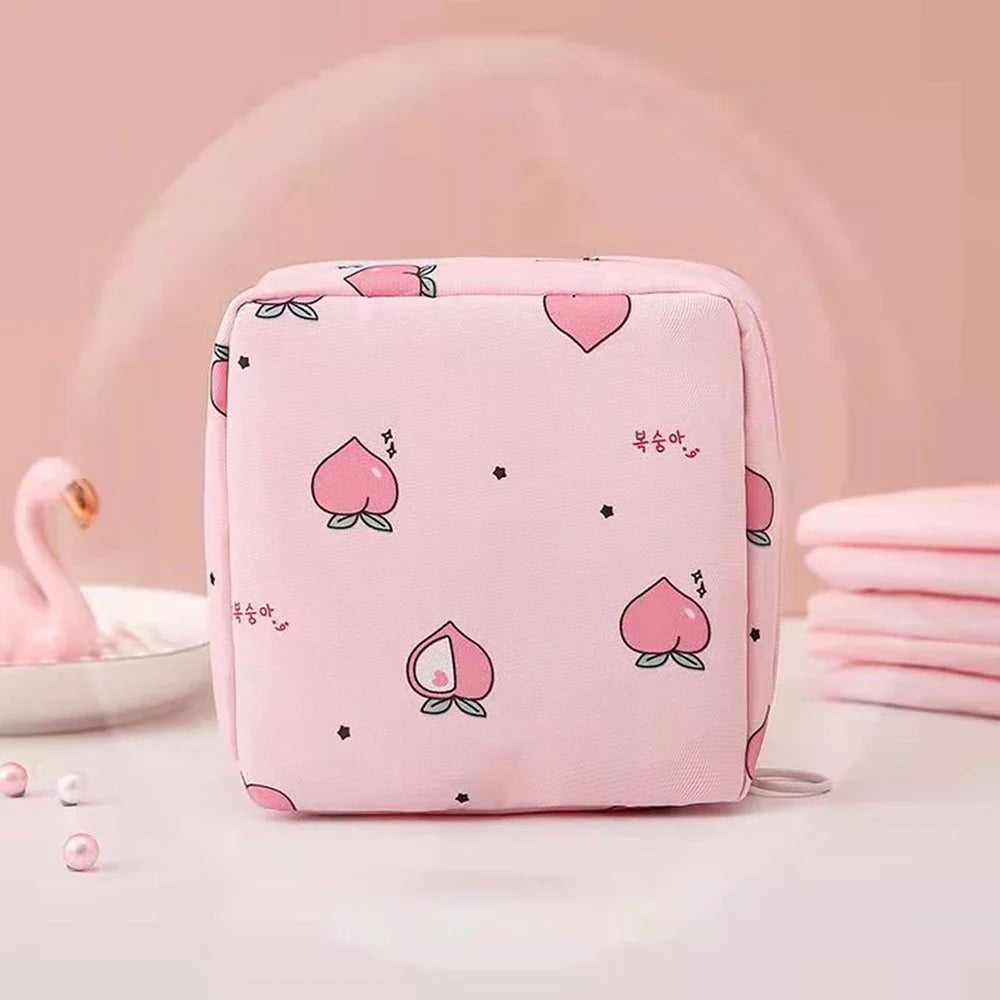 Cartoon Sanitary Pad & Lipstick Storage Pouch | Large Capacity