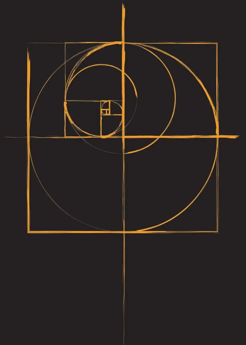 Fibonacci Spiral Golden Ratio Canvas Wall Art | Science Decor