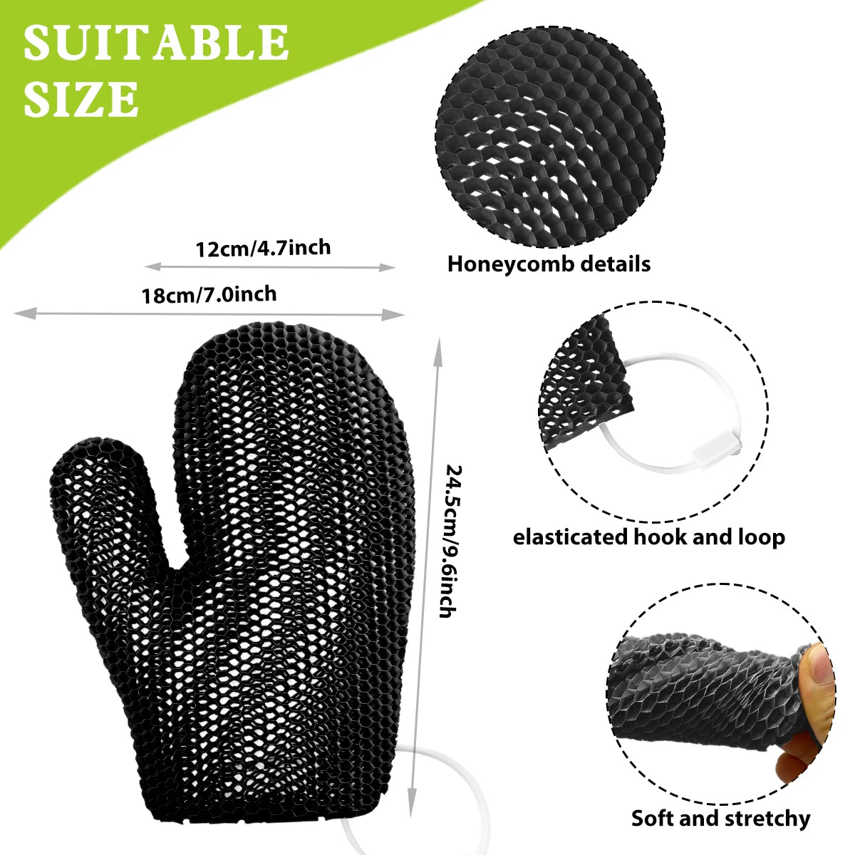 Exfoliating Shower Glove | Honeycomb TPU Antibacterial Bath Mitt