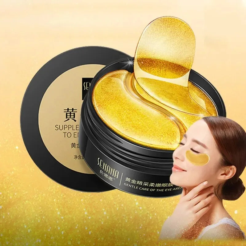 60pcs Gold Crystal Collagen Eye Mask Beauty Moisturizing Firming Anti Dark Circles Eyes Bags Removal Eyes Care Eye Patches Peaceful Pleasures Health and Wellness