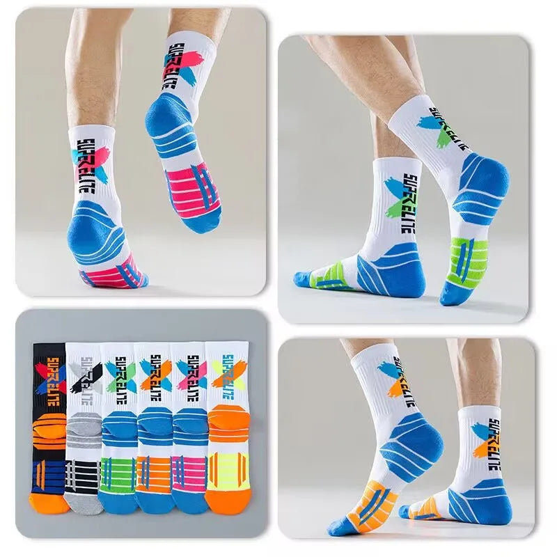 Basketball Socks, Thickened Towel Soles, Wear-resistant and Breathable High-top Sports Socks, Outdoor Pressure Running Socks Peaceful Pleasures Health and Wellness