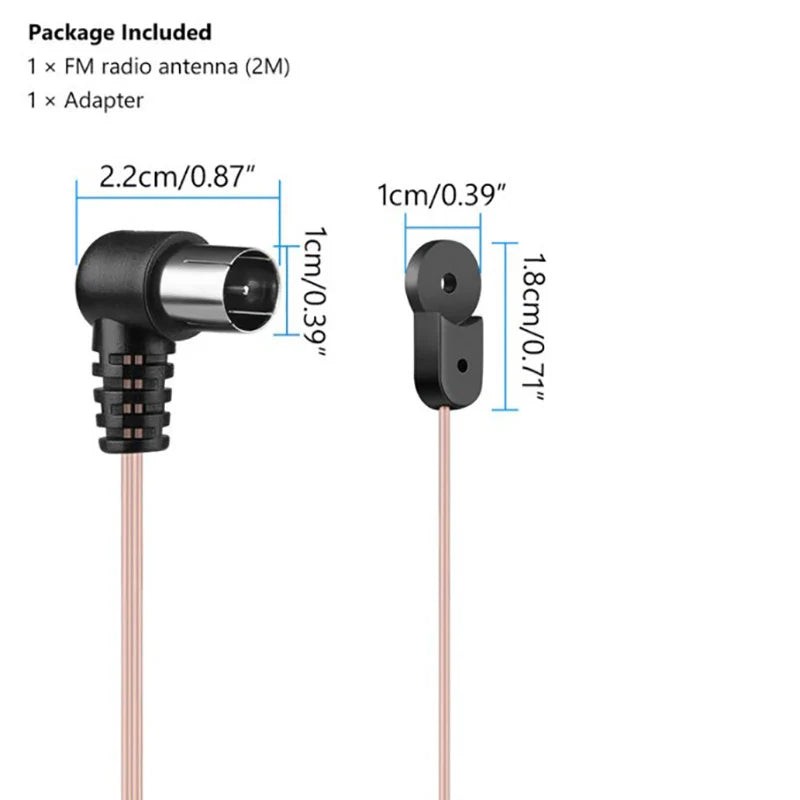 2m FM Dipole Antenna 75 Ohm F-Type 520-1710MHz Stereo