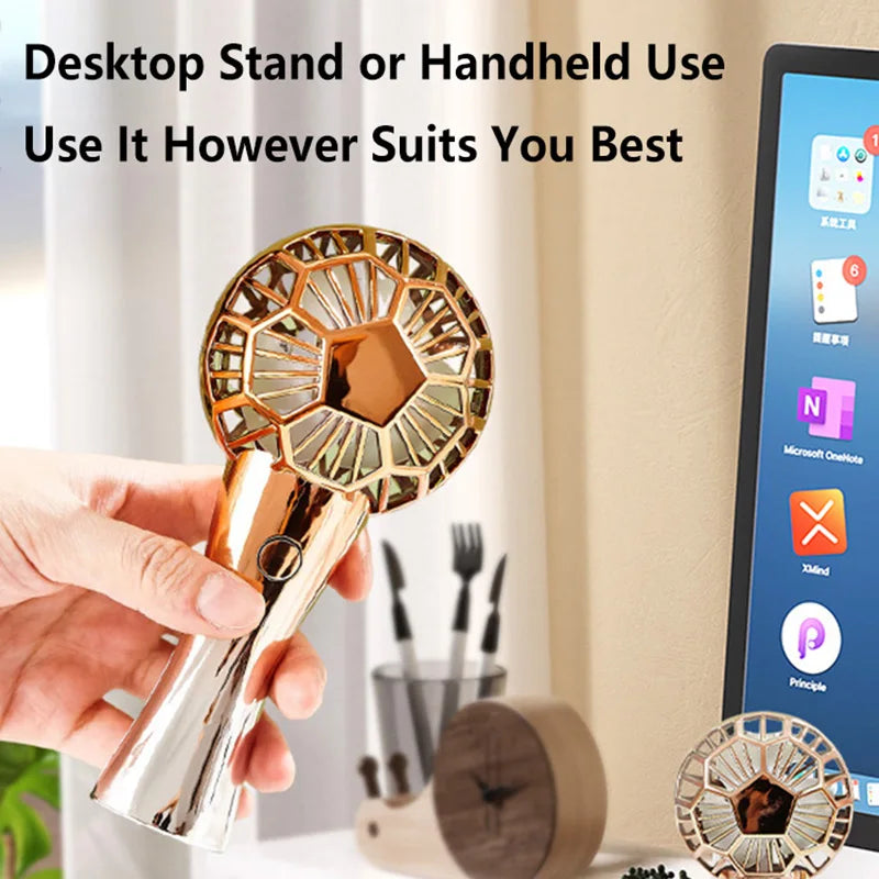 Football Shaped Mini Fan USB Rechargeable Portable Handheld Desktop 2 in 1 Cooler Travel Summer Gift For Football Fans Peaceful Pleasures Health and Wellness