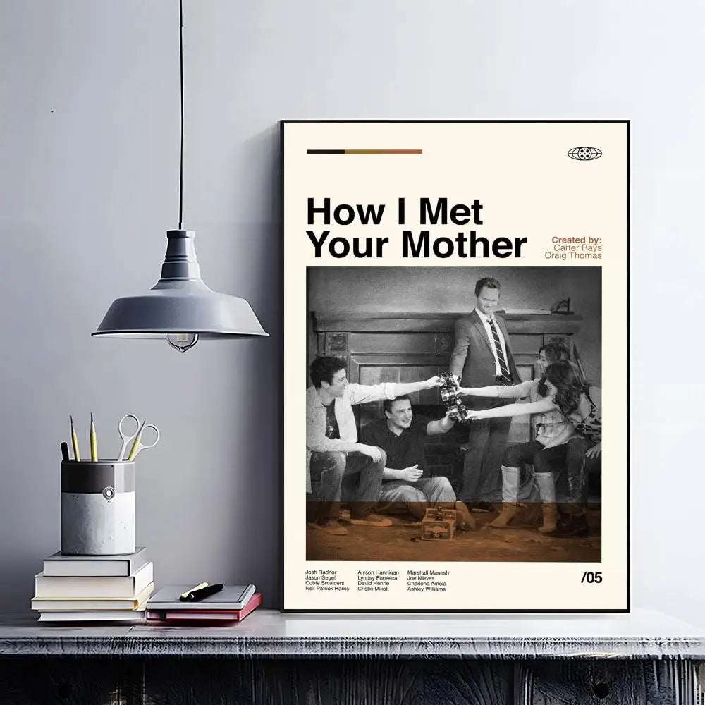 How I Met Your Mother Poster – HD Self-Adhesive Wall Art Wall Art Poster Peaceful Pleasures Health and Wellness Black2 40X50cmNoframe