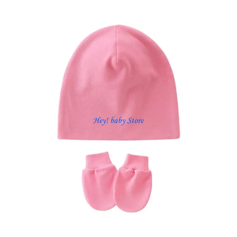Newborn Baby Hat & Mittens Set | Soft Cotton, 0–3 Months