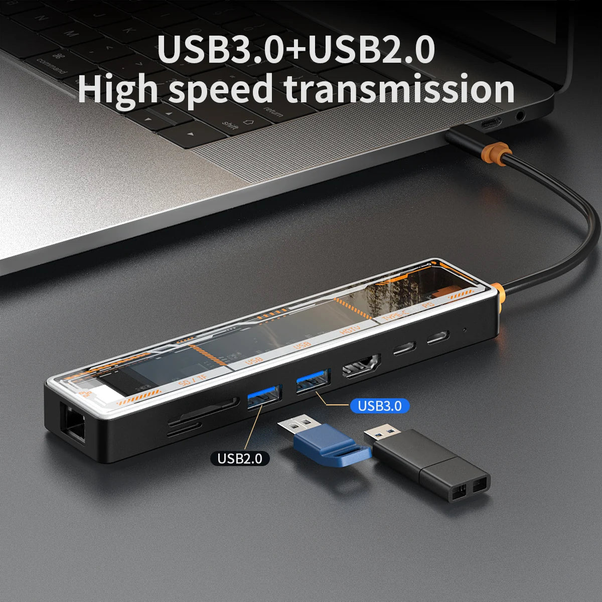 8-in-1 USB-C Docking Station | HDMI, PD 100W, RJ45, USB 3.0 USB-C Docking Station Peaceful Pleasures Health and Wellness