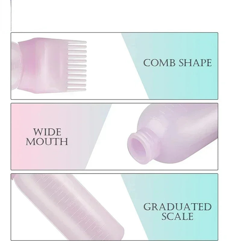 4 Colors Hair Dye Applicator Brush Bottles Dyeing Shampoo Bottle Oil Comb Hair Dye Bottle Applicator Hair Coloring Styling Tool Peaceful Pleasures Health and Wellness