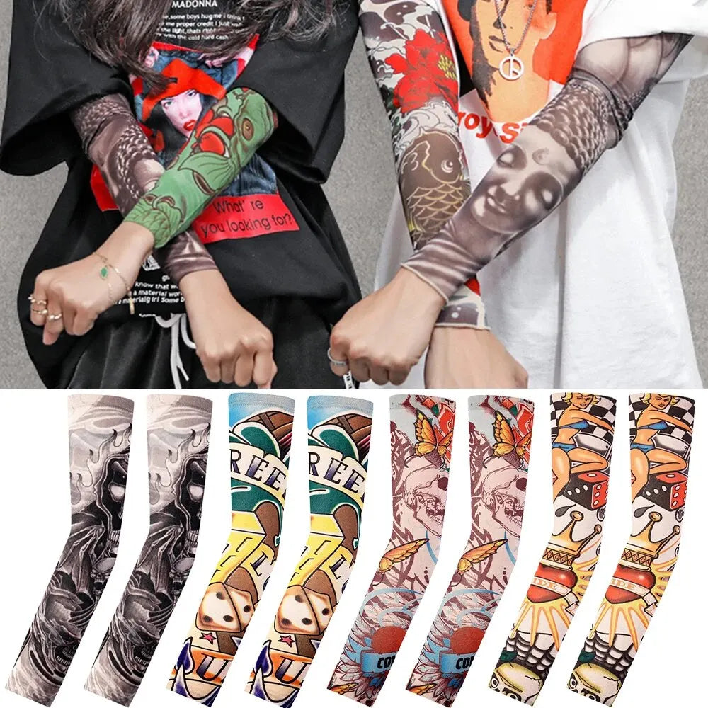 Tattood Sleeve With Floral Arm Tattoo Seamless Outdoor Cycling Tattoo And Sun Protection Sleeve 1pc Tattoo Sleeve Sleeve Sunscre Peaceful Pleasures Health and Wellness