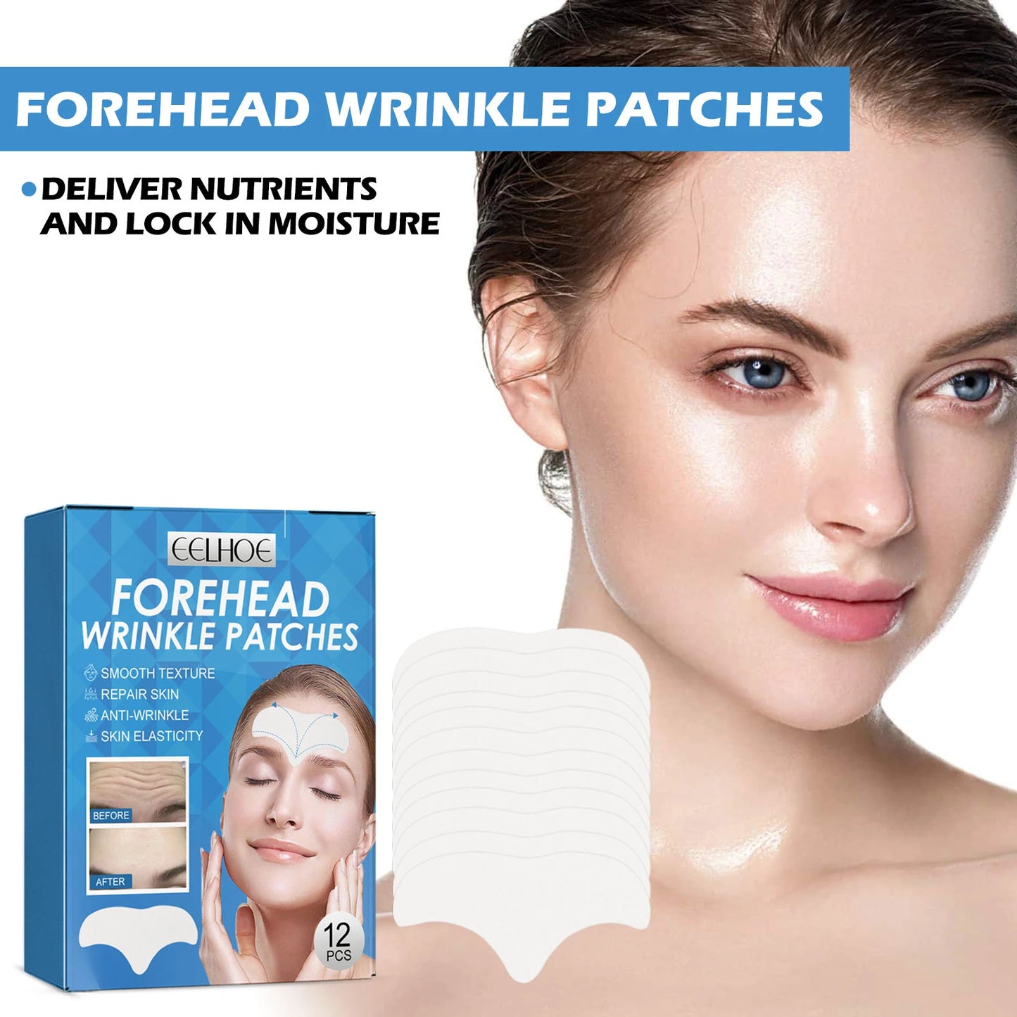 Tightening Forehead Mask Firming Fade Fine Line Reduce Wrinkles Improving Elasticity Repair Anti-Aging Forehead Wrinkle Patches Peaceful Pleasures Health and Wellness
