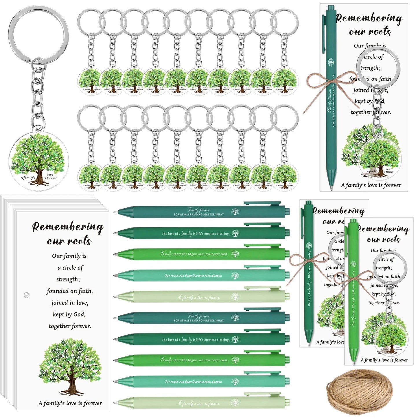 50-Set Family Reunion Favors – Pens, Keychains & Bookmarks